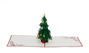 3D Karte Tannenbaum mit Kugeln